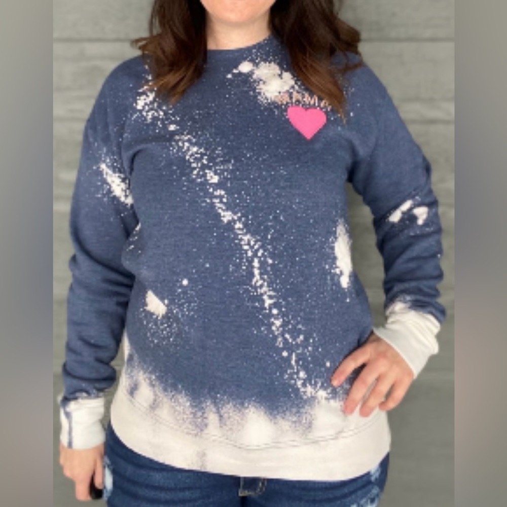 Arizona Jean Company Blue and White Splatter Mama Sweatshirt